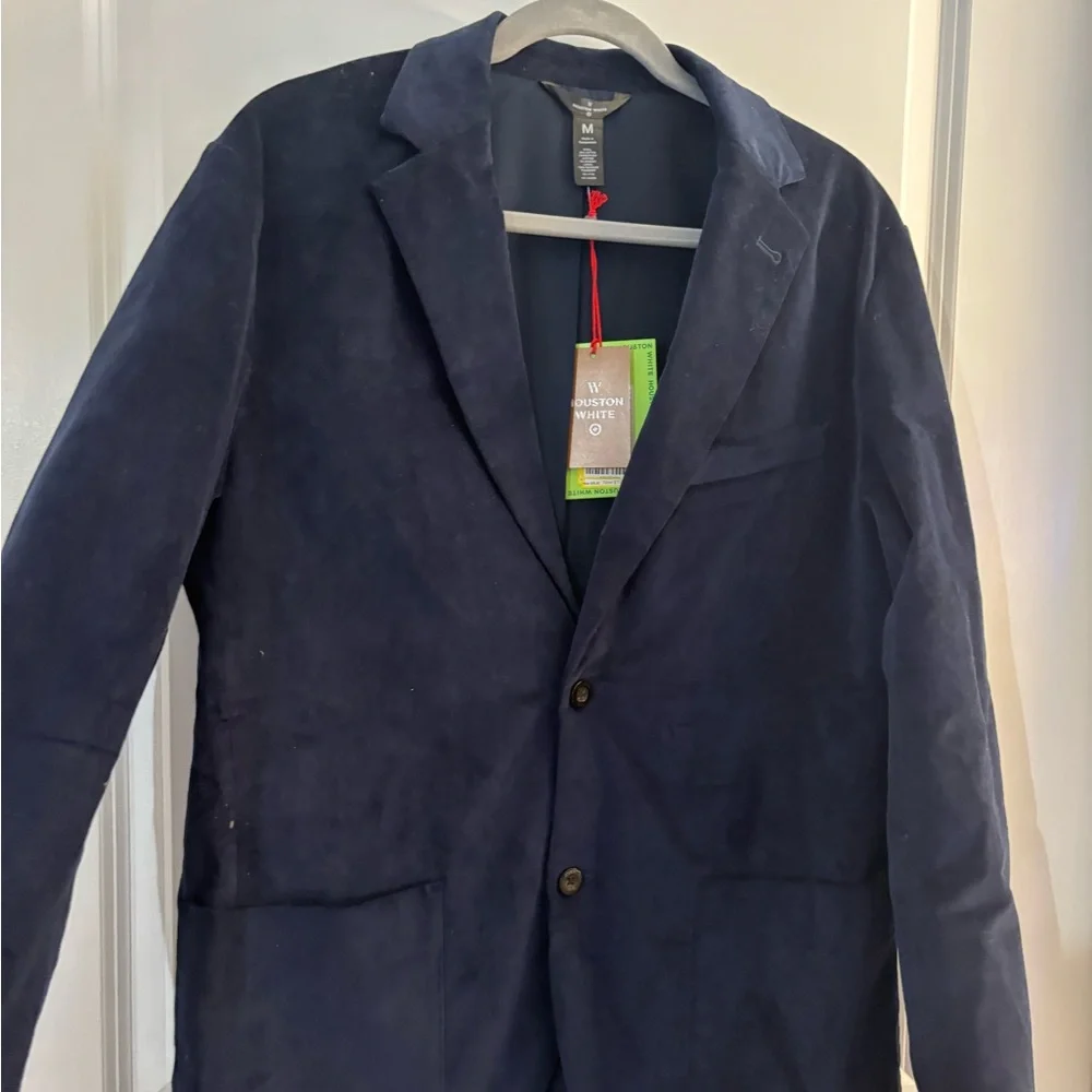 Mens Navy Velvet Blazer - Men's Classic Tailored Jacket NWT